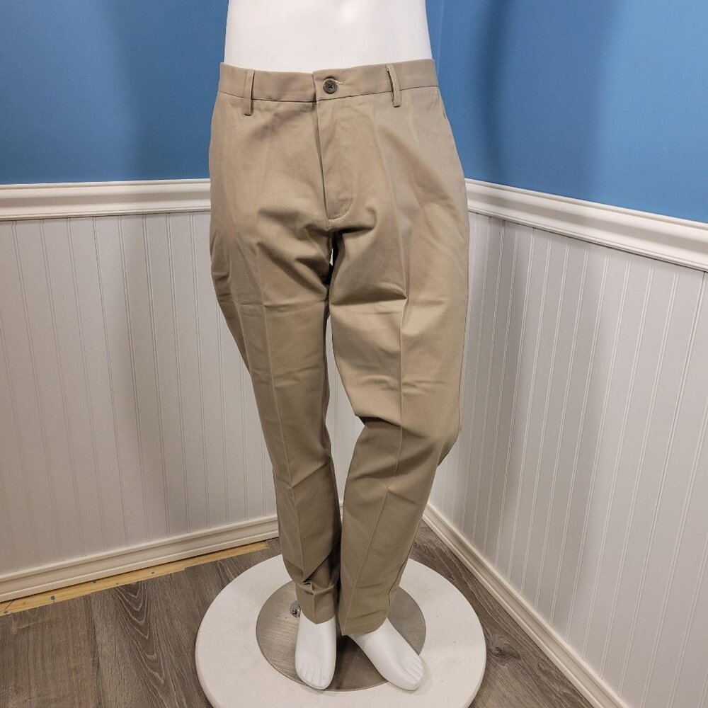 Goodthreads Chino Pants Size 34x29 Khaki Mens Straight Flat Front work beige